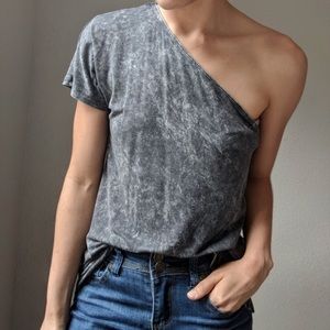 Soft & Sexy One Shoulder Top - Marble